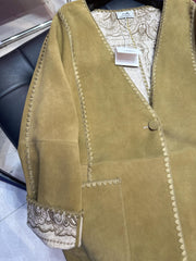 HERMES 25S MIDI SUEDE COAT 162