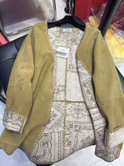 HERMES 25S MIDI SUEDE COAT 162