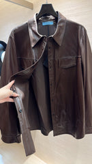 PRADA 25S LEATHER SHIRT JACKET 452
