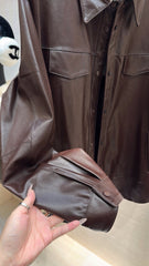 PRADA 25S LEATHER SHIRT JACKET 452