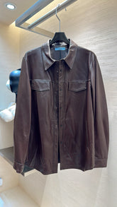 PRADA 25S LEATHER SHIRT JACKET 452