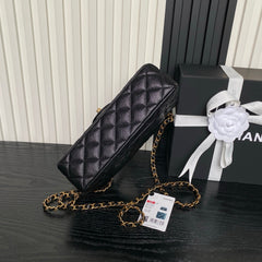 CHANEL 25S FLAP BAG 22 CM IN BLACK CAVIAR WITH GOLD HARDWARE