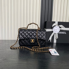 CHANEL 25S FLAP BAG 22 CM IN BLACK CAVIAR WITH GOLD HARDWARE