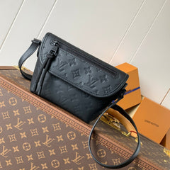 LV 25S PULSE WEARABLE WALLET 22 IN BLACK MONOGRAM SHADOW EMBOSSED CALFSKIN