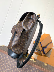 LV 25S CHRISTOPHER BACKPACK 44 IN BROWN AND BLACK CANVAS MONOGRAM