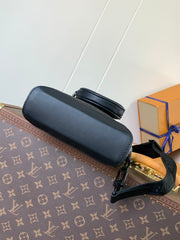 DUO CROSSBAG BAG 42 IN BLACK EMBOSSED CALFSKIN