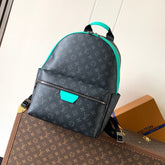 LV 25S DISCOVERY PM BACKPACK 38 IN BLACK AQUA MONOGRAM ECLIPSE CANVAS AND CALFSKIN
