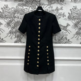 LV 25S ROUND NECK DRESS WITH METAL BUTTONS 262925