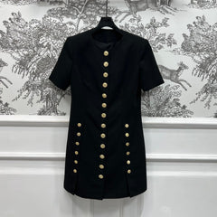 LV 25S ROUND NECK DRESS WITH METAL BUTTONS 262925