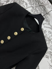 LV 25S ROUND NECK DRESS WITH METAL BUTTONS 262925