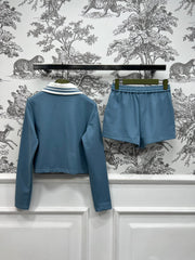 GUCCI 25S DOUBLE LAYER SWEATSHIRT SHORTS SET 262946