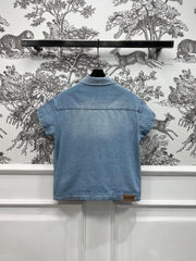 JACKET DENIM JACQUARD DUSTY BLUE 266724