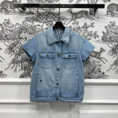 JACKET DENIM JACQUARD DUSTY BLUE 266724