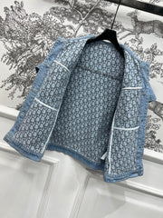 JACKET DENIM JACQUARD DUSTY BLUE 266724