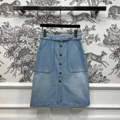 JEAN SKIRT DENIM JACQUARD DUSTY BLUE 266730