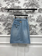 JEAN SKIRT DENIM JACQUARD DUSTY BLUE 266730