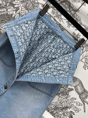 JEAN SKIRT DENIM JACQUARD DUSTY BLUE 266730