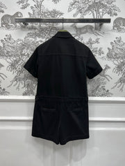 GUCCI SHORT SLEEVE NOTCHED COLLAR ROMPER 268515