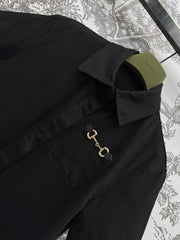 GUCCI SHORT SLEEVE NOTCHED COLLAR ROMPER 268515