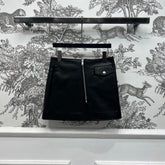 PRADA SHORT LEATHER SKIRT WITH ZIPPER 274475