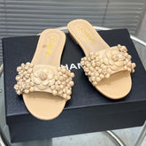 SLIPPERS CAMELLIA IN BEIGE CALFSKIN