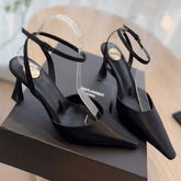 HIGH SLINGBACK 75 MM IN BLACK CALFSKIN