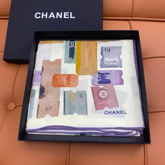 CHANEL 25S SCARF 90 IN SILK 703699