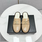 CC FLAT MULE 25S IN LIGHT BEIGE CALFSKIN STYLE 9