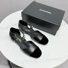 CC MARY JANE 25S IN BLACK LAMBSKIN AND SUEDE WITH PEARL HEEL