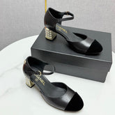 CC MARY JANE HEELS 25S IN BLACK LAMBSKIN AND SUEDE WITH PEARL HEEL STYLE 5
