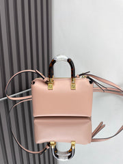 BY THE WAY MINI 18 IN ROSE FOG EMBOSSED CALFSKIN GOLD HARDWARE