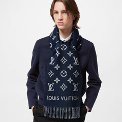 ESSENTIAL SCARF 186 CM IN NAVY BLUE WOOL 390997