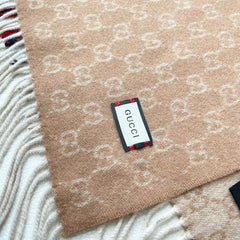 SCARF 200 CM IN PEANUT BROWN MONOGRAM CASHMERE 399766