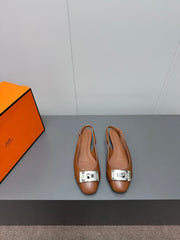 INNOCENTE SLINGBACK IN BRONZE BROWN CALFSKIN