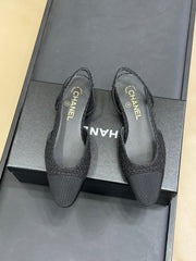 CC SLINGBACK 25S IN BLACK TWEED AND FABRIC