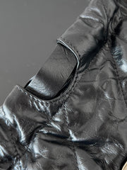 CRUSH LARGE TOTE BAG 46 IN BLACK QUILTED CALFSKIN SILVER HARDWARE