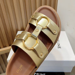 DAD SANDALS GOLD BROWN CALFSKIN