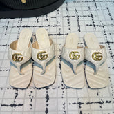GG THONG SANDALS 55 WHITE CALKSKIN