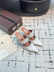 ALAIA HIGH HEEL 9 CM IN WHITE CALFSKIN