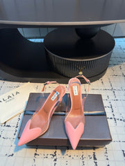 ALAIA HIGH SLINGBACK 25S 90 MM IN PINK CALFSKIN