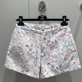 CC 25 Print Denim Short Multicolor Cotton