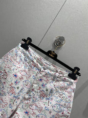 CC 25 Print Denim Short Multicolor Cotton