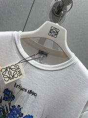 Loewe 25 Short Sleeved T-shirt White Blue Cotton 215597