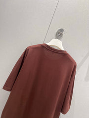 Loewe 25 Round Neck Short-sleeved T-shirt Brown Polyester Fiber 218147