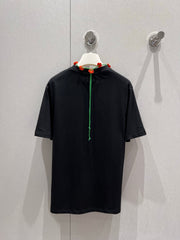 Loewe 25 Floral Neck Halter T-shirt Black Cotton 218253