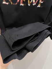 Loewe 25 Embroidered Short-sleeved T-shirt Black Cotton 221445