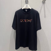 Loewe 25 Embroidered Short-sleeved T-shirt Black Cotton 221445