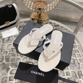Double CC Flip Flop Thongs White Sheepskin