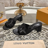 ISOLA HIGH 55 MM MULE IN BLACK CALFSKIN