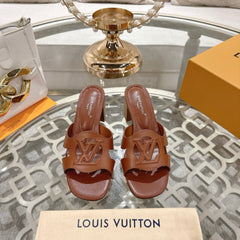 ISOLA HIGH 55 MM MULE IN PENNY BROWN CALFSKIN